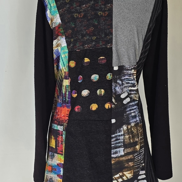 Multicolor Patchwork Long Sleeve Top - Picture 5 of 9